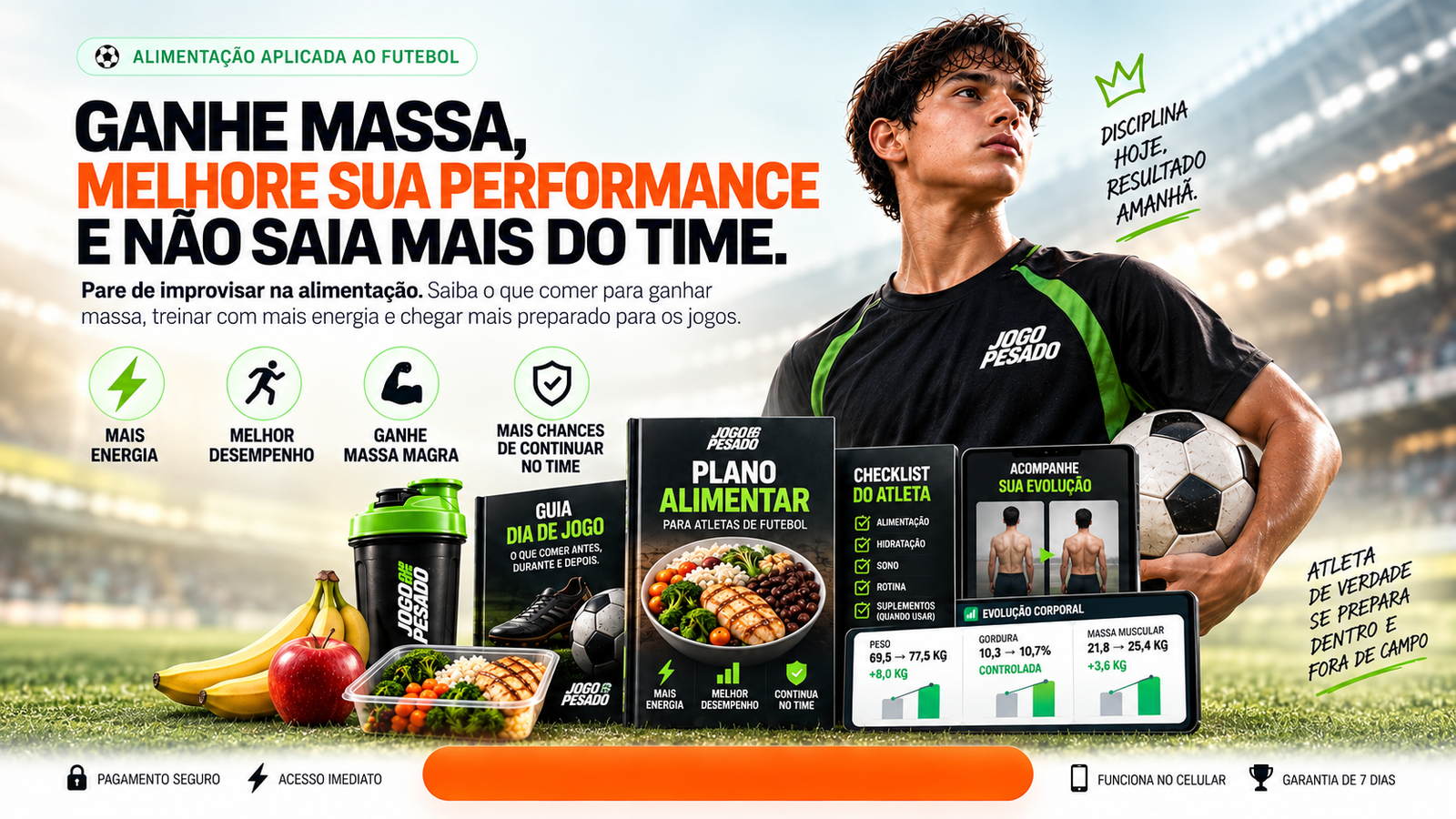 Jogo Pesado: alimentação para ganhar massa, melhorar a performance e chegar mais preparado aos jogos