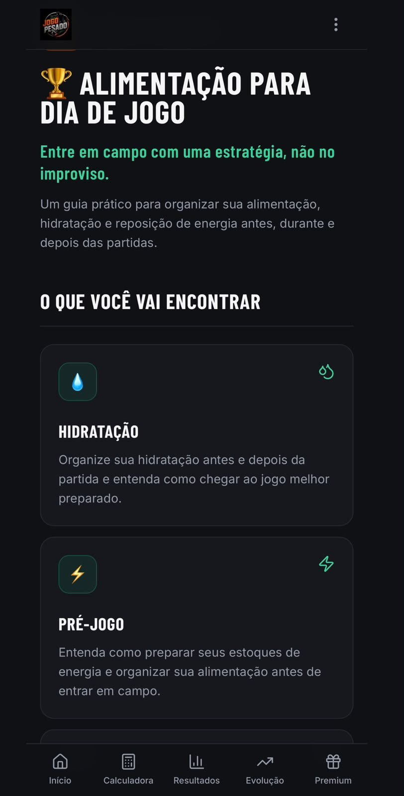 Guia de alimentação para antes, durante e depois dos jogos